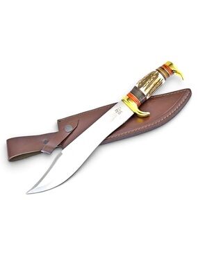 Trophy Stag Hunting Knife with Leather Sheath NIB